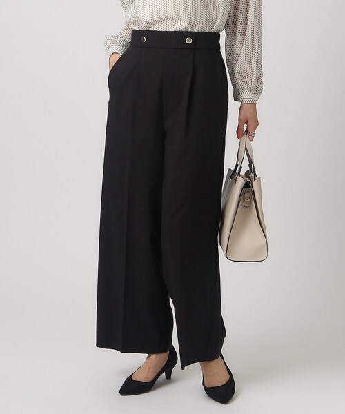 DRESKIP（ドレスキップ）の「◆【M-LL/無理せずキレイ/洗える】モッツァレラストレッチ ワイドパンツ（その他パンツ・レディース・ブルー/ブラック/ベージュ・02/03/04）」の2枚目の写真