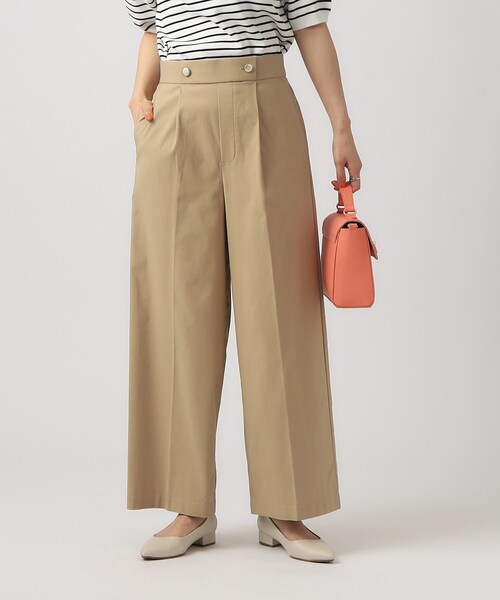 DRESKIP（ドレスキップ）の「◆【M-LL/無理せずキレイ/洗える】モッツァレラストレッチ ワイドパンツ（その他パンツ・レディース・ブルー/ブラック/ベージュ・02/03/04）」の4枚目の写真