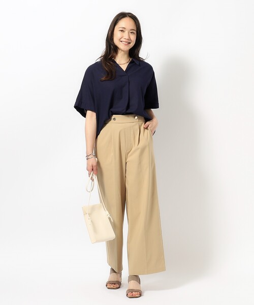 DRESKIP（ドレスキップ）の「◆【M-LL/無理せずキレイ/洗える】モッツァレラストレッチ ワイドパンツ（その他パンツ・レディース・ブルー/ブラック/ベージュ・02/03/04）」の21枚目の写真