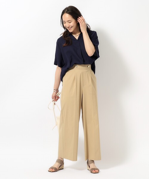 DRESKIP（ドレスキップ）の「◆【M-LL/無理せずキレイ/洗える】モッツァレラストレッチ ワイドパンツ（その他パンツ・レディース・ブルー/ブラック/ベージュ・02/03/04）」の22枚目の写真