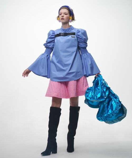 NON TOKYO（ノントーキョー）の「NON TOKYO/ノントーキョー/フリルエコバッグ(L)（ハンドバッグ・レディース・シルバー/ブルー/レッド・FREE）」の4枚目の写真