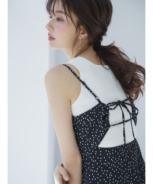 RESEXXY（リゼクシー）の「クロップドニットタンク（タンクトップ・レディース・ホワイト/ブラック/その他1・FREE）」の7枚目の写真