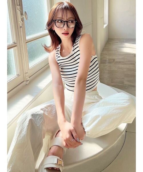 RESEXXY（リゼクシー）の「クロップドニットタンク（タンクトップ・レディース・ホワイト/ブラック/その他1・FREE）」の14枚目の写真