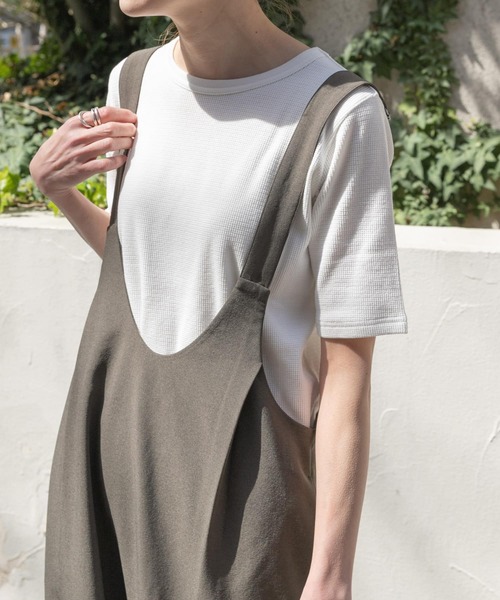 FORK&SPOON（フォークアンドスプーン）の「FORK&SPOON　ワッフルジャガードTシャツ（Tシャツ/カットソー・レディース・ブラウン系その他/ブラック/ブラック系その他/オフホワイト・1）」の5枚目の写真