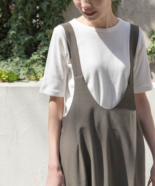 FORK&SPOON（フォークアンドスプーン）の「FORK&SPOON　ワッフルジャガードTシャツ（Tシャツ/カットソー・レディース・ブラウン系その他/ブラック/ブラック系その他/オフホワイト・1）」の9枚目の写真