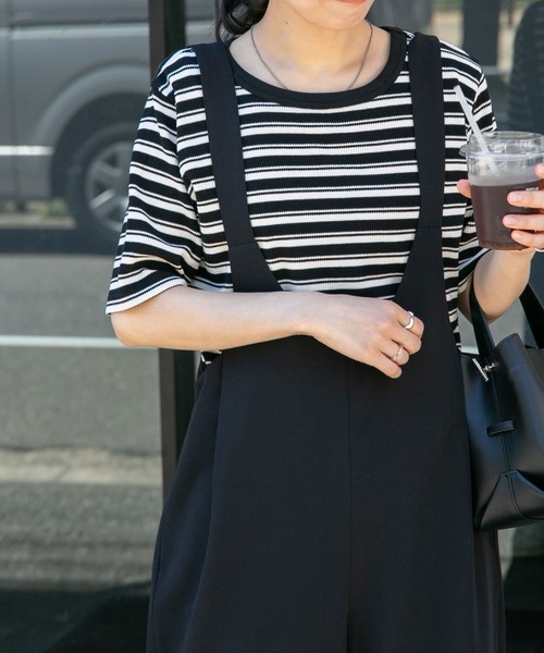 FORK&SPOON（フォークアンドスプーン）の「FORK&SPOON　ワッフルジャガードTシャツ（Tシャツ/カットソー・レディース・ブラウン系その他/ブラック/ブラック系その他/オフホワイト・1）」の17枚目の写真