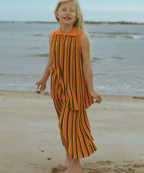 Misha&Puff/ミーシャアンドパフ】 Candy Stripe Accordion Dress(4-6y