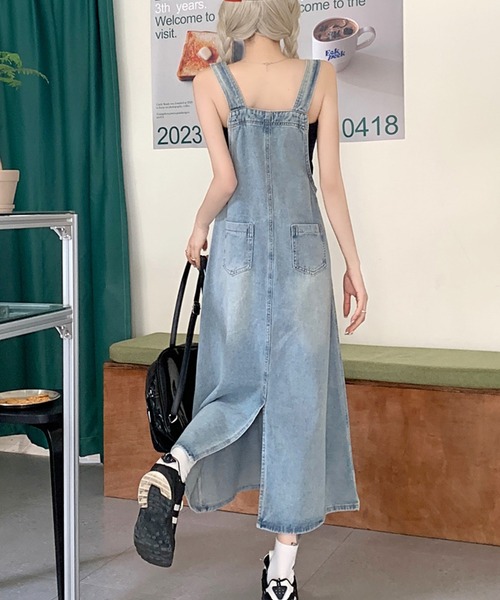 aimoha（アイモハ）の「デニムスカートオーバーオール（サロペット/オーバーオール・レディース・ブルー・LARGE/MEDIUM/SMALL）」の8枚目の写真