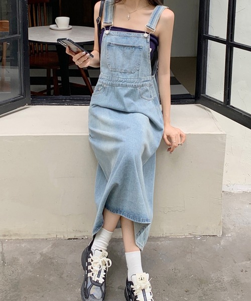 aimoha（アイモハ）の「デニムスカートオーバーオール（サロペット/オーバーオール・レディース・ブルー・LARGE/MEDIUM/SMALL）」の10枚目の写真