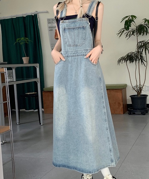 aimoha（アイモハ）の「デニムスカートオーバーオール（サロペット/オーバーオール・レディース・ブルー・LARGE/MEDIUM/SMALL）」の12枚目の写真