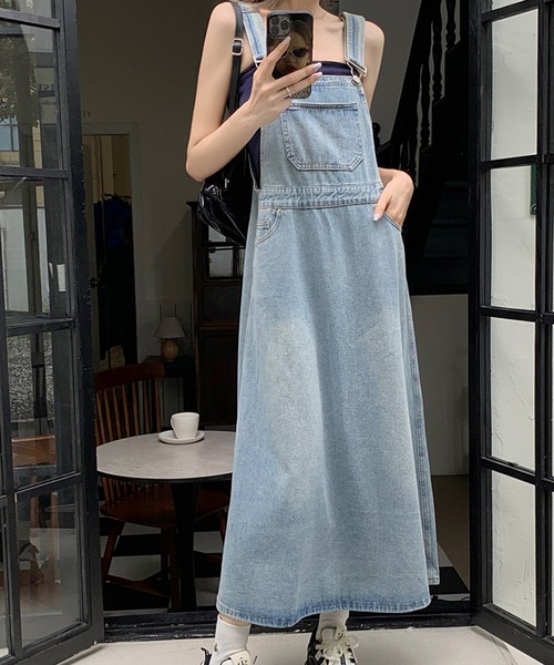 aimoha（アイモハ）の「デニムスカートオーバーオール（サロペット/オーバーオール・レディース・ブルー・LARGE/MEDIUM/SMALL）」の15枚目の写真