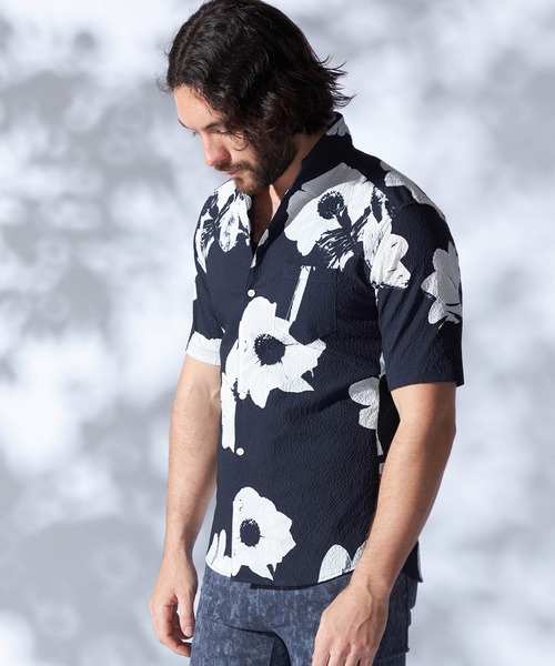 JW ANDERSON フラワフリントクルネックTシャツ 【関税込】 シアードビーチェックシャツブラウス/洗える(ブラウス・シャツ