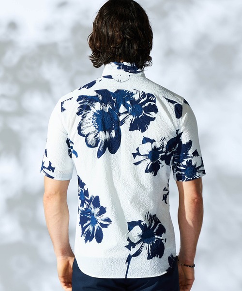 HIDEAWAYS NICOLE（ハイダウェイニコル）の「マイクロサッカープリントシャツ（シャツ/ブラウス・メンズ・ネイビー×ホワイト/ホワイト×ネイビー/ホワイト系/ホワイト×ブラック・MEDIUM/X-LARGE/LARGE）」の17枚目の写真