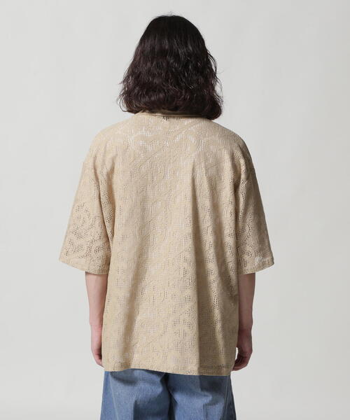 SASQUATCHfabrix.(サスクワァッチファブリックス)の「Sasquatchfabrix./サスクワッチファブリックス/“LOVE & PEACE” LACE OC H/S SHIRT 24SS-SY5-001(シャツ/ブラウス・メンズ・ベージュ/ピンク・L)」の5枚目の写真
