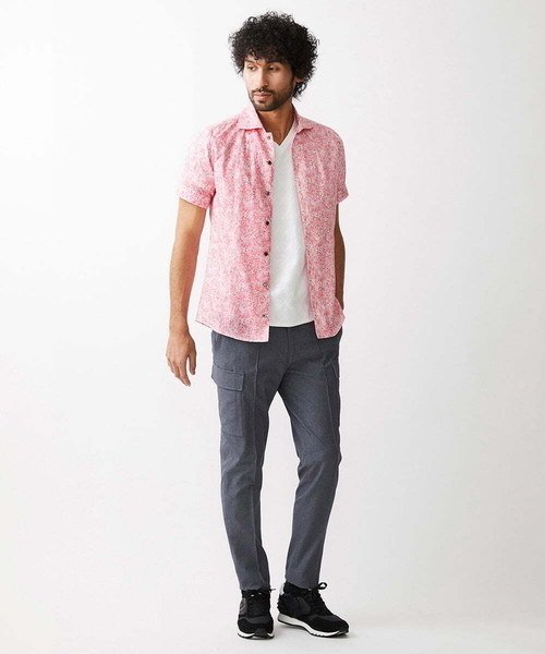 MICHEL KLEIN HOMME (ミッシェルクランオム)の「《日本製》フラワー柄半袖シャツ(シャツ/ブラウス・メンズ・ライトグレー/ブラック/ピンク・MEDIUM/LARGE/X-LARGE)」の5枚目の写真
