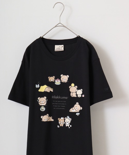 FUNALIVE(ファンアライブ)の「Rilakkuma リラックマ クルーネック半袖Tシャツ(Tシャツ/カットソー・レディース・ダークグリーン/スモークピンク/ブラック/チャコールグレー/ライトブルー/ホワイト/ネイビー/グレー/ブルー系その他/ライトパープル/ナチュラル/ミント/ライトブラウン/モカ/クリーム/グレー系その他/チャコール/ブルー系その他2/ブルー系その他3/ブルー系その他4/ホワイト系1/グレー系その他2/ホワイト系/ホワイト系2/ホワイト系7/ホワイト系8/ブラック系/ブラック系1/ホワイト系4/ホワイト系5/ホワイト系3/ホワイト系6/ブラック系2/ブラウン系/ブラウン系1/ピンク系/アイボリー系/アイボリー系1/ライトグリーン系/パープル系/パープル系1・M/L/S)」の14枚目の写真
