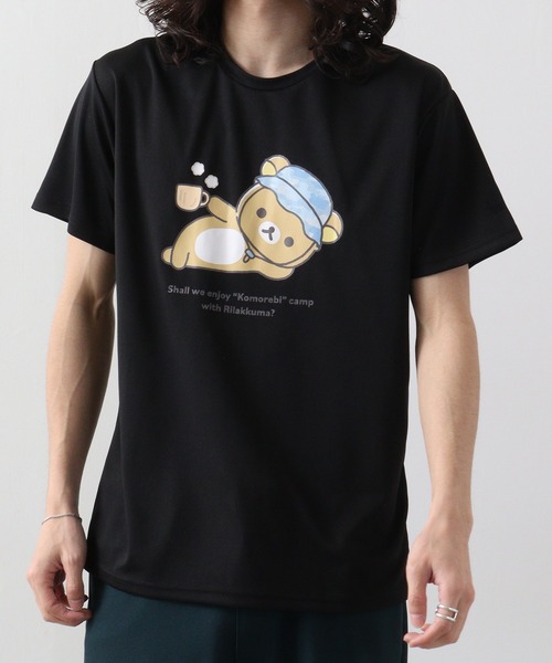 Rilakkuma　リラックマ　ラグランシャツ　3Ⅼ　ラグラン袖　キャラクター リラックマ 長袖Tシャツ 白x青ラグラン イラスト コリラックマ