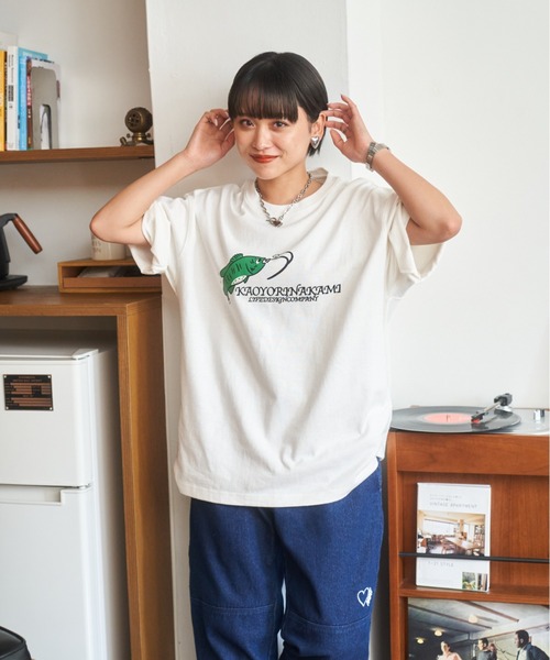 kaoyorinakami(カオヨリナカミ)の「fishing tee / フィッシングTシャツ(Tシャツ/カットソー・メンズ・ホワイト/ブラック・X-SMALL/SMALL/MEDIUM/LARGE/X-LARGE)」の6枚目の写真