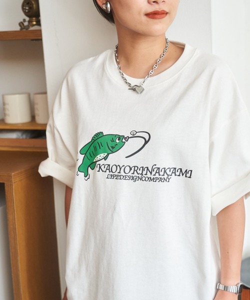 kaoyorinakami(カオヨリナカミ)の「fishing tee / フィッシングTシャツ(Tシャツ/カットソー・メンズ・ホワイト/ブラック・X-SMALL/SMALL/MEDIUM/LARGE/X-LARGE)」の7枚目の写真