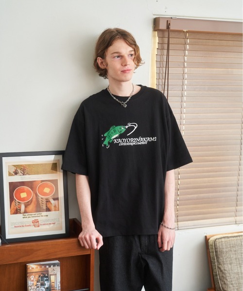 kaoyorinakami(カオヨリナカミ)の「fishing tee / フィッシングTシャツ(Tシャツ/カットソー・メンズ・ホワイト/ブラック・X-SMALL/SMALL/MEDIUM/LARGE/X-LARGE)」の12枚目の写真