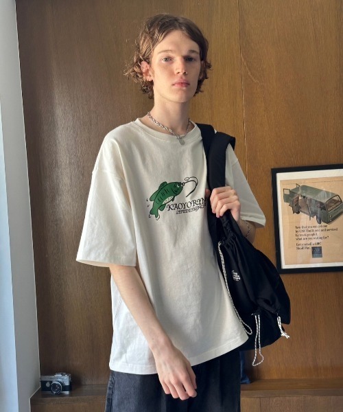 kaoyorinakami(カオヨリナカミ)の「fishing tee / フィッシングTシャツ(Tシャツ/カットソー・メンズ・ホワイト/ブラック・X-SMALL/SMALL/MEDIUM/LARGE/X-LARGE)」の18枚目の写真