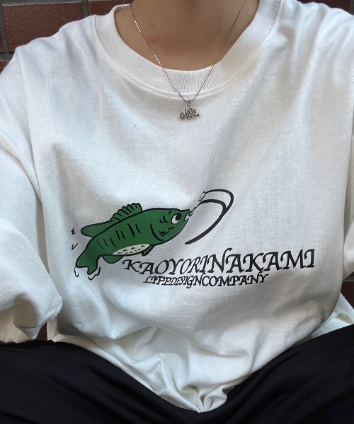 kaoyorinakami(カオヨリナカミ)の「fishing tee / フィッシングTシャツ(Tシャツ/カットソー・メンズ・ホワイト/ブラック・X-SMALL/SMALL/MEDIUM/LARGE/X-LARGE)」の19枚目の写真