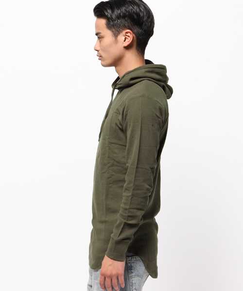 WEGO(ウィゴー)の「WEGO/ワッフルロングパーカー(パーカー・メンズ・カーキ/ホワイト/ブラック/レッド・MEDIUM/LARGE)」の9枚目の写真