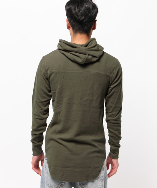 WEGO(ウィゴー)の「WEGO/ワッフルロングパーカー(パーカー・メンズ・カーキ/ホワイト/ブラック/レッド・MEDIUM/LARGE)」の10枚目の写真