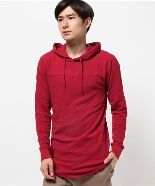 WEGO(ウィゴー)の「WEGO/ワッフルロングパーカー(パーカー・メンズ・カーキ/ホワイト/ブラック/レッド・MEDIUM/LARGE)」の7枚目の写真