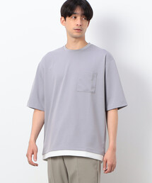 フェイクレイヤード クルーネックTシャツ