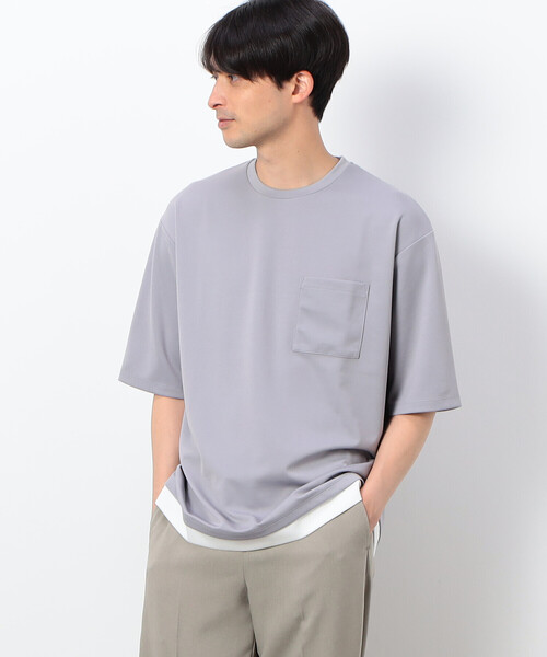 COMME CA ISM(コムサイズム)の「フェイクレイヤード クルーネックTシャツ(Tシャツ/カットソー・メンズ・ミント/グリーン/ブルー/ブラック/ライトグレー/ホワイト・XL/L/M)」の9枚目の写真