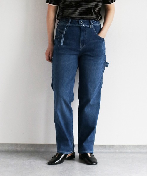 cepo（セポ）の「接触冷感・UVカット　ICEデニム ワークアンクルパンツ ＜セットアップ可能＞（デニムパンツ・レディース・グレー/ブルー系2/ブルー系3・S/M/L）」の2枚目の写真