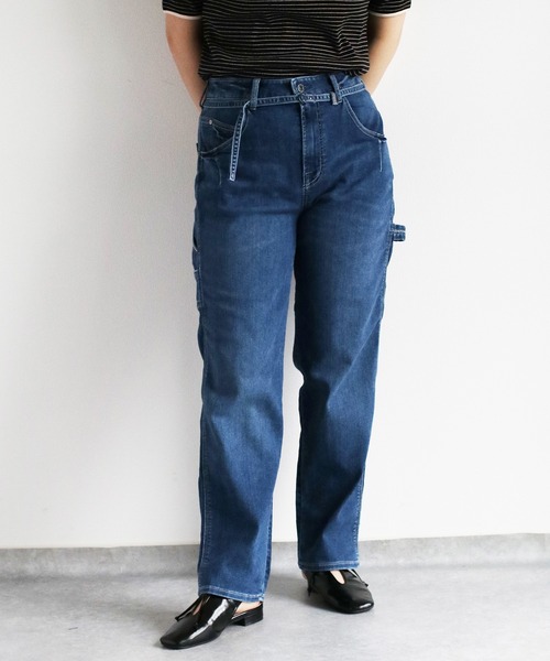 cepo（セポ）の「接触冷感・UVカット　ICEデニム ワークアンクルパンツ ＜セットアップ可能＞（デニムパンツ・レディース・グレー/ブルー系2/ブルー系3・S/M/L）」の4枚目の写真