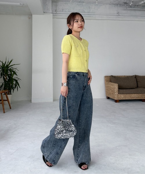 EPIMI E'PIMMY（エピミエピミー）の「【ハンドウォッシャブル】ポケット付きコンパクトカーディガン（カーディガン/ボレロ・レディース・アイボリー/ブラック/レッド/イエロー/ブルー・MEDIUM）」の8枚目の写真