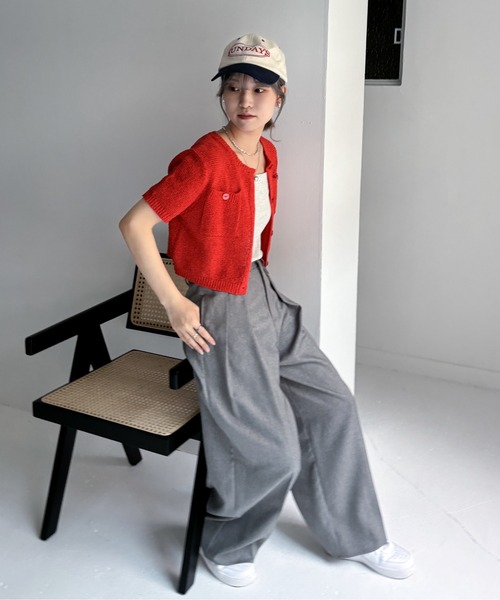 EPIMI E'PIMMY（エピミエピミー）の「【ハンドウォッシャブル】ポケット付きコンパクトカーディガン（カーディガン/ボレロ・レディース・アイボリー/ブラック/レッド/イエロー/ブルー・MEDIUM）」の15枚目の写真