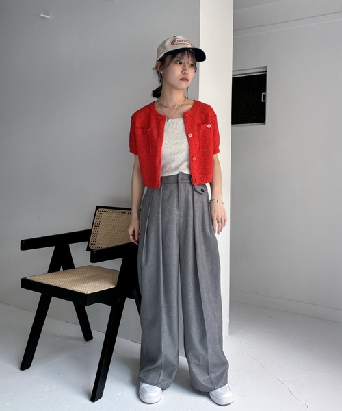 EPIMI E'PIMMY（エピミエピミー）の「【ハンドウォッシャブル】ポケット付きコンパクトカーディガン（カーディガン/ボレロ・レディース・アイボリー/ブラック/レッド/イエロー/ブルー・MEDIUM）」の17枚目の写真