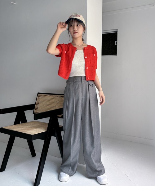 EPIMI E'PIMMY（エピミエピミー）の「【ハンドウォッシャブル】ポケット付きコンパクトカーディガン（カーディガン/ボレロ・レディース・アイボリー/ブラック/レッド/イエロー/ブルー・MEDIUM）」の18枚目の写真