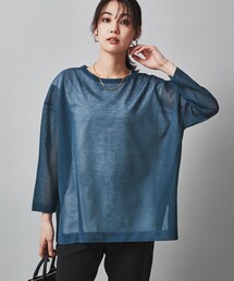 UNTITLED | ◆【透け感/セットアイテム】シアーストレッチニット×フレンチスリーブインナー(その他トップス)