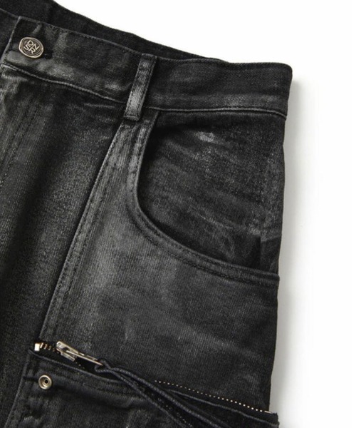 DNSR（ディーエヌエスアール）の「韓国ブランド DNSR ディーエヌエスアール twoface multi cargo denim pants マルチポケットデニムパンツ カーゴデニムパンツ ワイドデニムパンツ ポケットデニムパンツ ワイドパンツ カーゴパンツ オーバーサイズ ジーパン ジーンズ 長ズボン 韓国ファッション ストリートファッション（デニムパンツ・メンズ・ブルー/ブラック・M/L）」の16枚目の写真