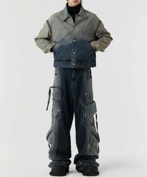 DNSR（ディーエヌエスアール）の「韓国ブランド DNSR ディーエヌエスアール twoface multi cargo denim pants マルチポケットデニムパンツ カーゴデニムパンツ ワイドデニムパンツ ポケットデニムパンツ ワイドパンツ カーゴパンツ オーバーサイズ ジーパン ジーンズ 長ズボン 韓国ファッション ストリートファッション（デニムパンツ・メンズ・ブルー/ブラック・M/L）」の21枚目の写真