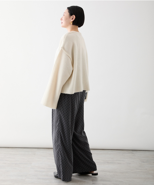 VERMEIL par iena(ヴェルメイユパーイエナ)の「《追加》ドットワイドパンツ(その他パンツ・レディース・ネイビー/チャコールグレー・38/36/40)」の5枚目の写真