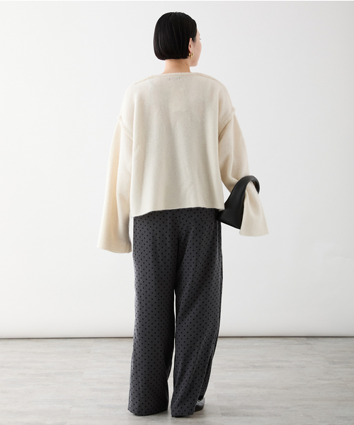 VERMEIL par iena(ヴェルメイユパーイエナ)の「《追加》ドットワイドパンツ(その他パンツ・レディース・ネイビー/チャコールグレー・38/36/40)」の6枚目の写真
