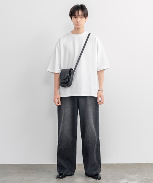 Synthetic leather mini shoulder bag / シンセティックレザー
