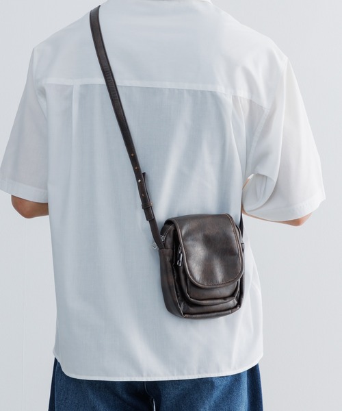 【完売品 SINSS】シンセティックレザーミニショルダーバッグ Synthetic leather mini shoulder bag / シンセティックレザー