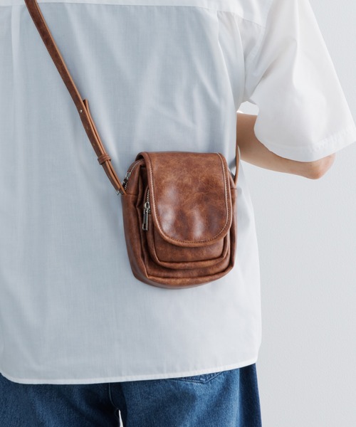 【完売品 SINSS】シンセティックレザーミニショルダーバッグ Synthetic leather mini shoulder bag / シンセティックレザー