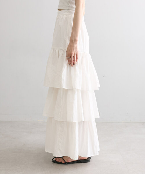 mystic(ミスティック)の「ティアードスカート(スカート・レディース・オフホワイト/ブラック・1/2)」の10枚目の写真