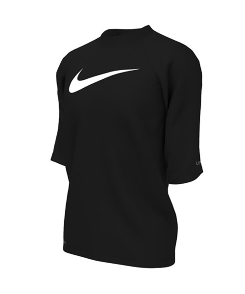 NIKE(ナイキ)の「NIKE/ナイキ キッズ UVケア ラッシュガード ソリッドS/Sハイドロガード NESSD828(ラッシュガード・キッズ・ホワイト/ブラック・130cm/140cm/150cm/160cm)」の6枚目の写真