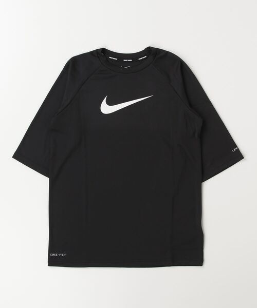 NIKE(ナイキ)の「NIKE/ナイキ キッズ UVケア ラッシュガード ソリッドS/Sハイドロガード NESSD828(ラッシュガード・キッズ・ホワイト/ブラック・130cm/140cm/150cm/160cm)」の9枚目の写真