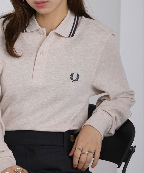 『FRED PERRY』 ポロシャツ M3636 刺繍ロゴ アイボリー 【M】 FRED PERRY】Ls Twin Tipped Polo Shirt M3636(ポロシャツ