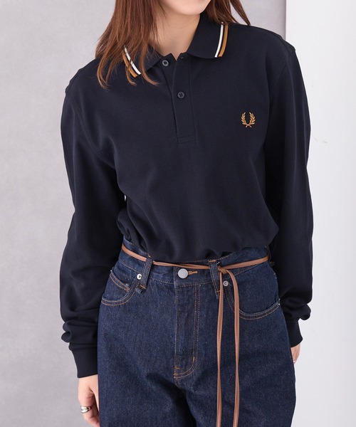 FRED PERRY(フレッドペリー)の「【FRED PERRY】Ls Twin Tipped Polo Shirt フレッドペリー ティップライン長袖ポロシャツ ワンポイントロゴ刺繍 M3636(ポロシャツ・レディース・ブラック/アイボリー/ダークグリーン/ブラック系その他4/ネイビー/カーキ/ネイビー系2/バーガンディー/ブラウン/ネイビー系3/オリーブ/ネイビー系4/カーキ系2/ブラウン系その他2/ダークインディゴブルー/ブラック系その他2/チャコールグレー/ブラック系その他6/ブラック系その他5・XS/S/M/L/XL)」の21枚目の写真